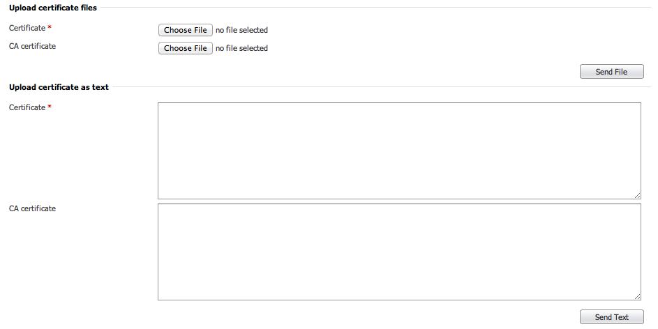 Upload cert Upload cert